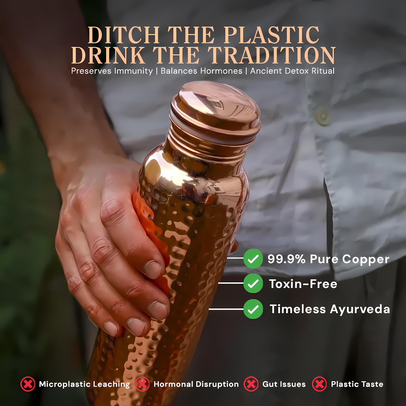Himalayan Ayurvedic Pure Copper Bottle(800ml)