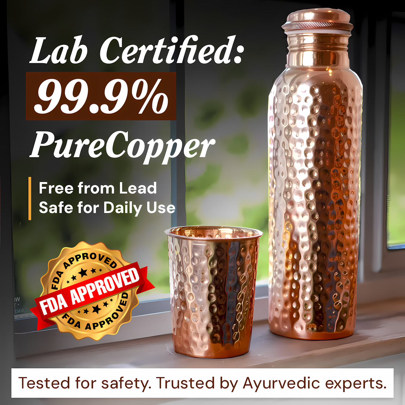 Himalayan Ayurvedic Pure Copper Bottle(800 ml)